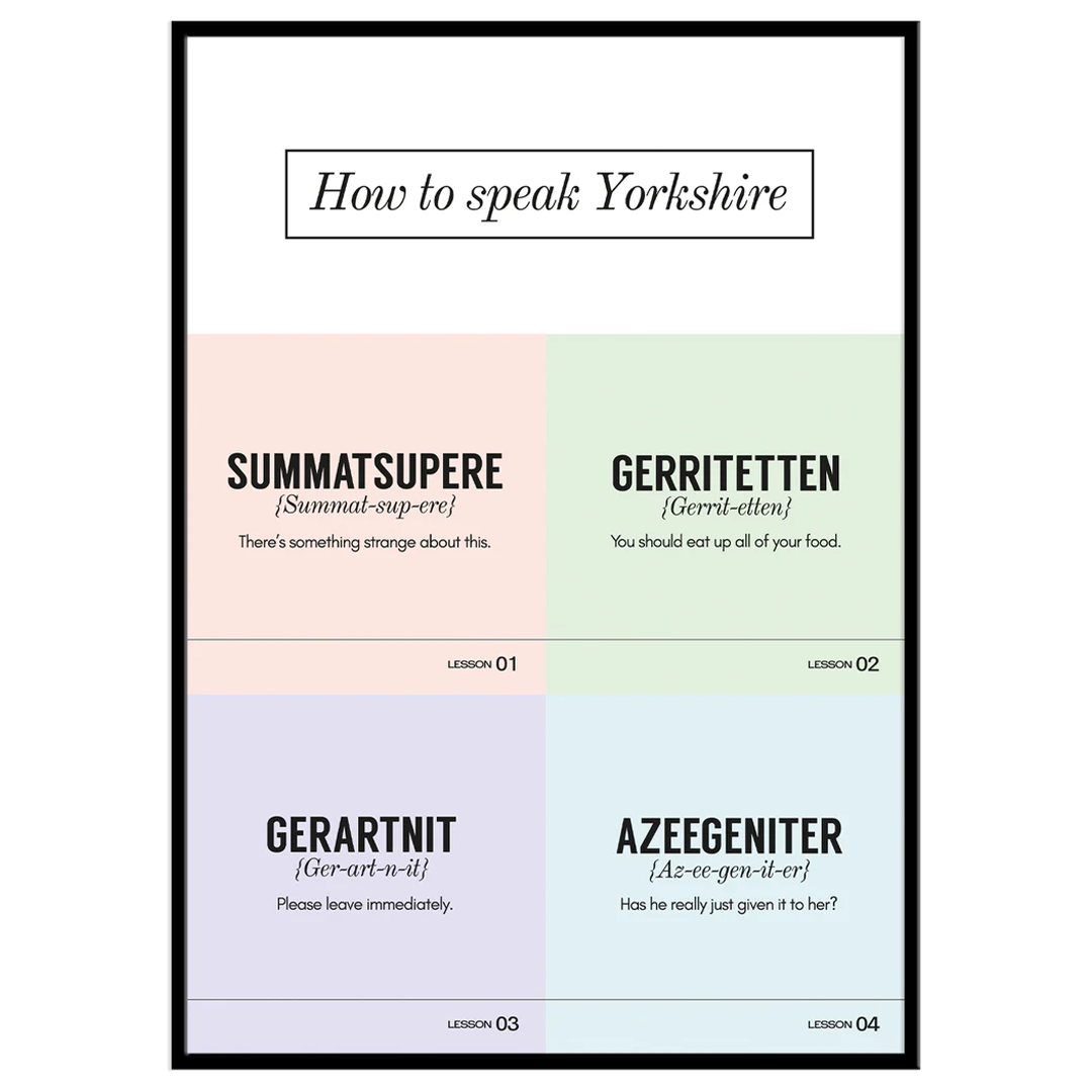 How To Speak Yorkshire - Print