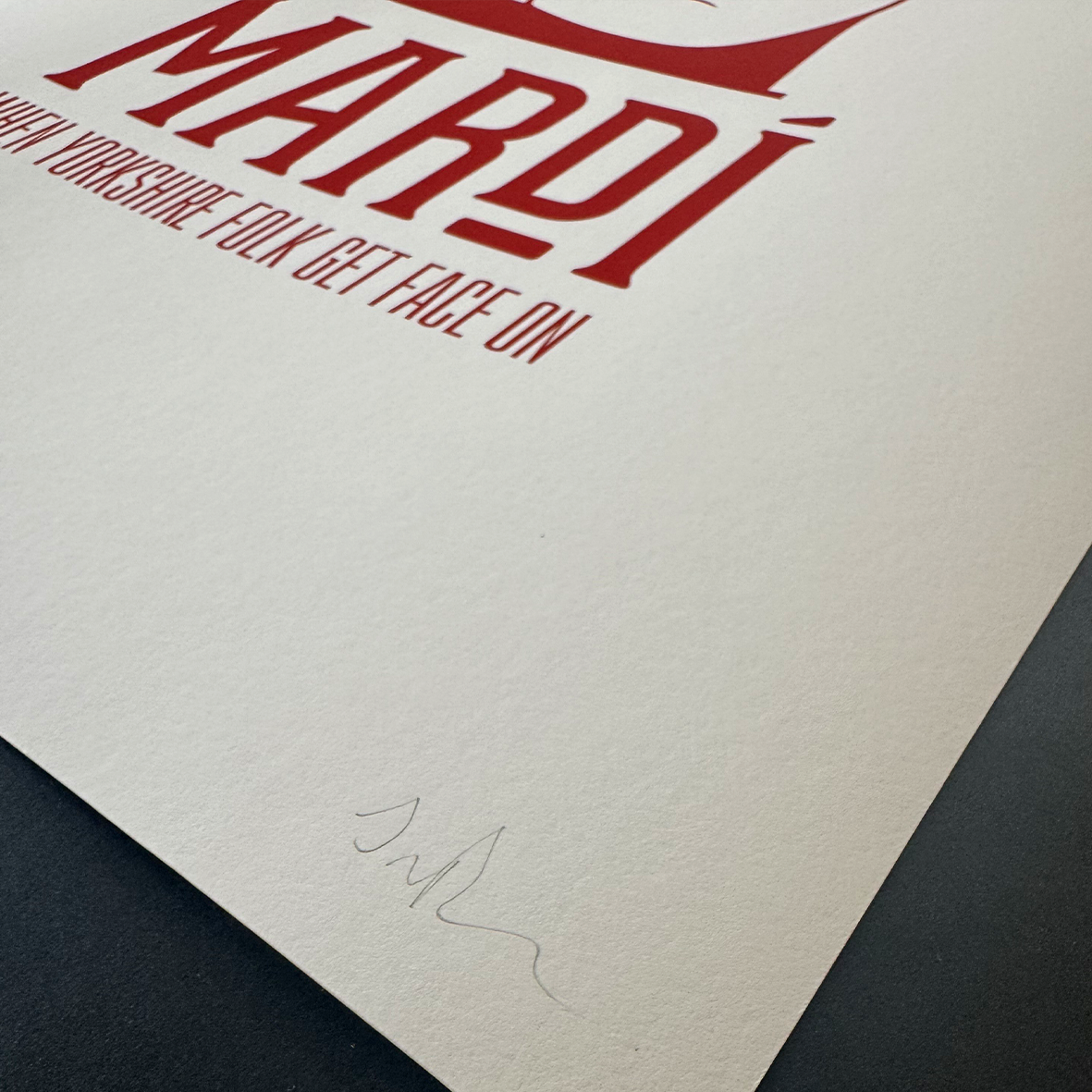 1 of 30 Signed & Framed - A Pint of Mardi (Red & White): Limited Edition