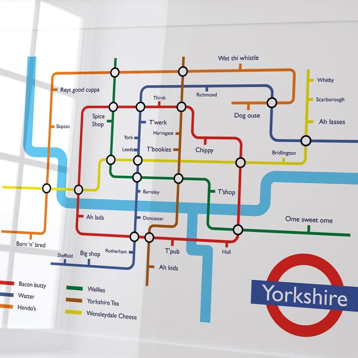 Yorkshire Underground Map - Print