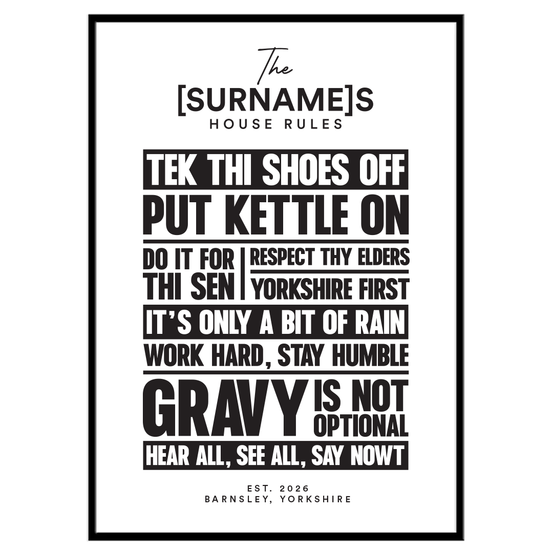 Personalised House Rules Print