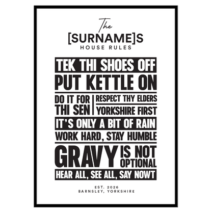 Personalised House Rules Print