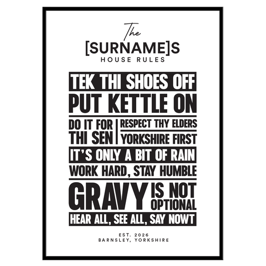 Personalised House Rules Print