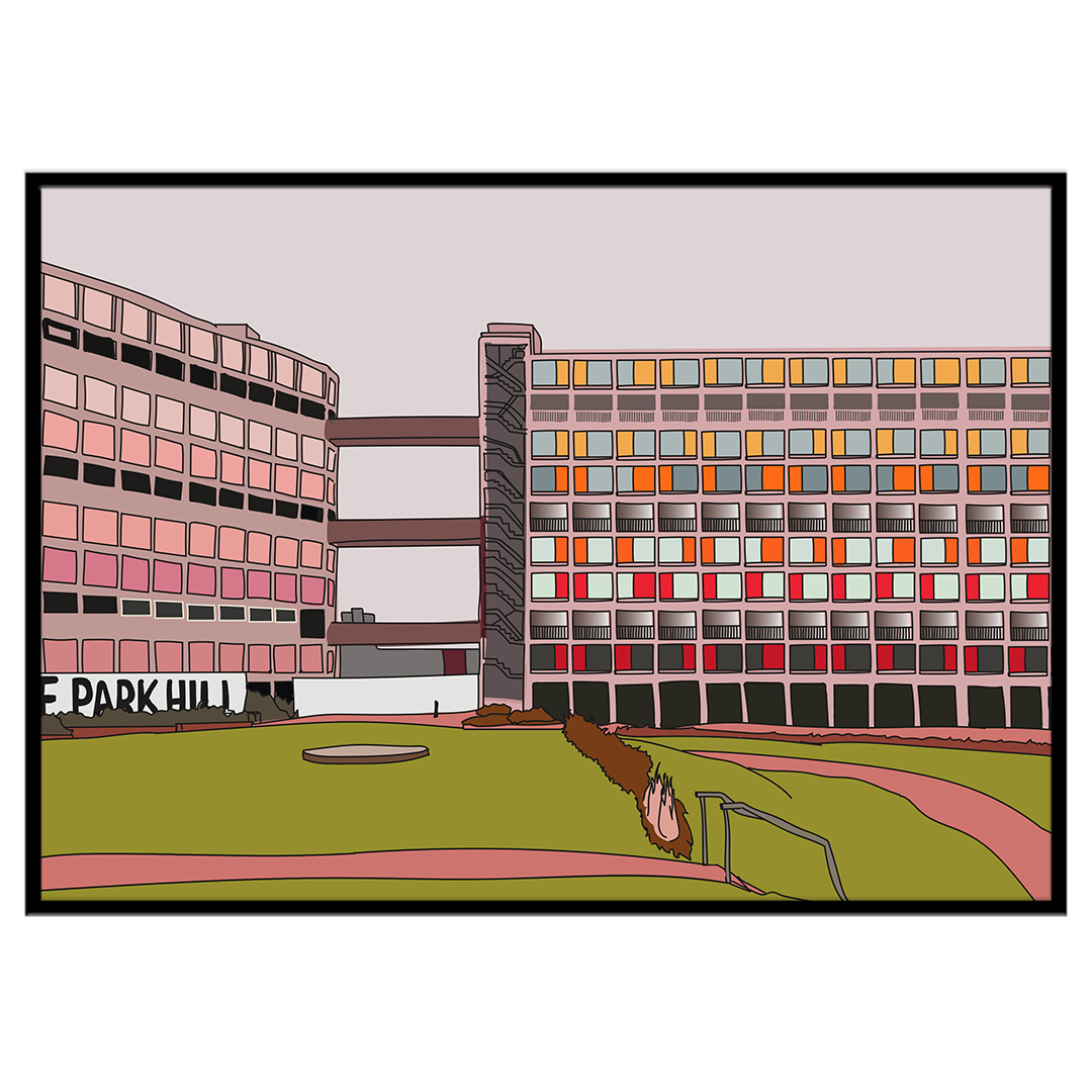 Park Hill Flats Print Theyorkshireprintcompany