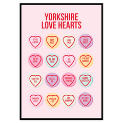 Yorkshire Love Hearts - Print