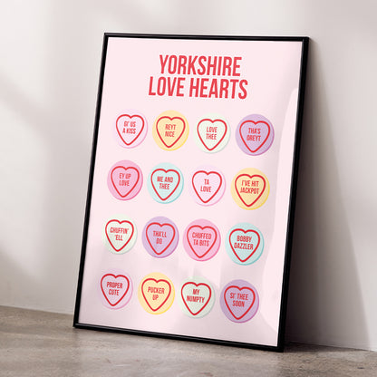 Yorkshire Love Hearts - Print
