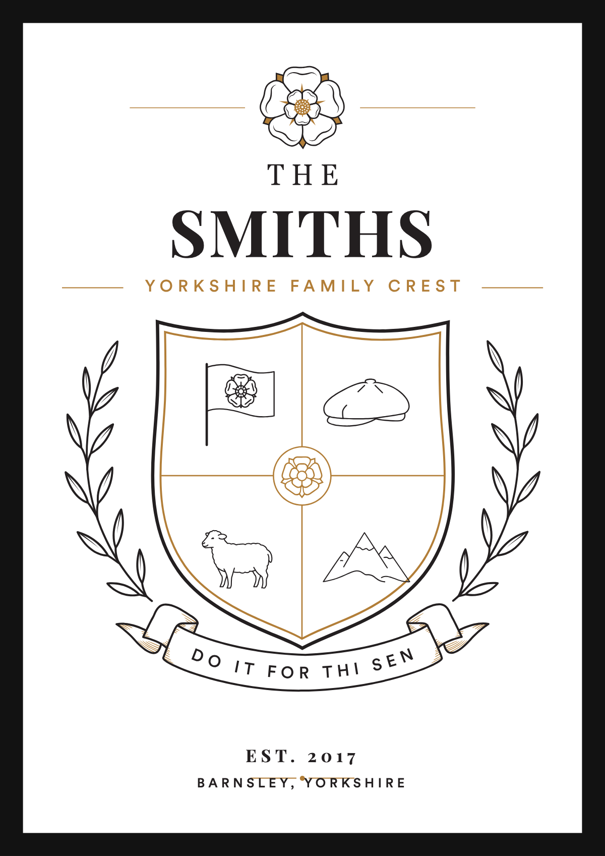 Personalised Yorkshire Family Crest — Smiths family