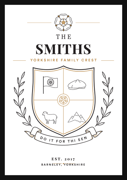 Personalised Yorkshire Family Crest — Smiths family