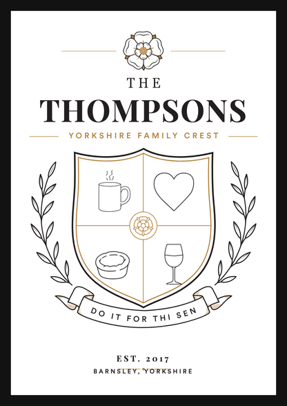 Personalised Yorkshire Family Crest — Thompsons family