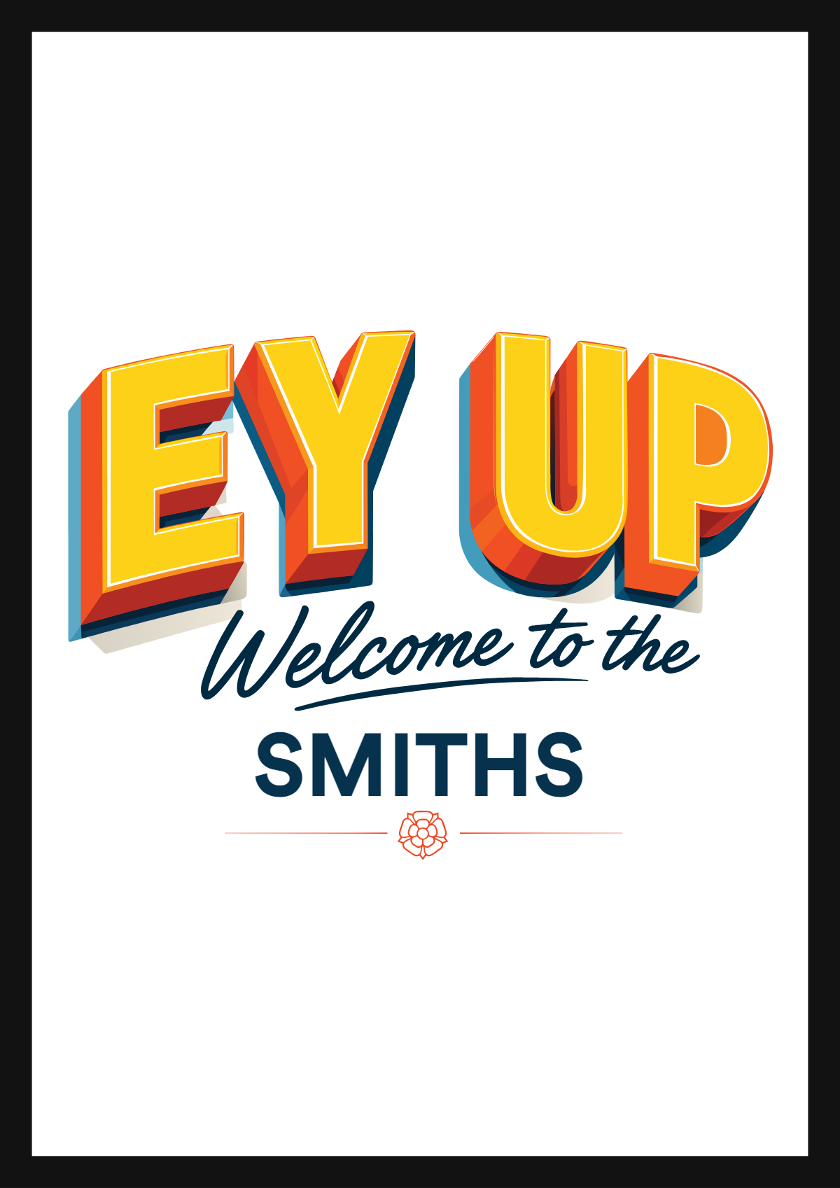 Personalised EY UP welcome print — Smiths family