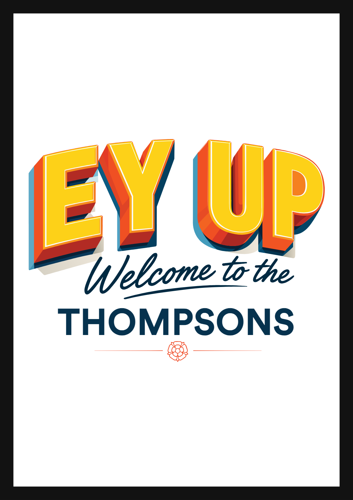 Personalised EY UP welcome print — Thompsons family