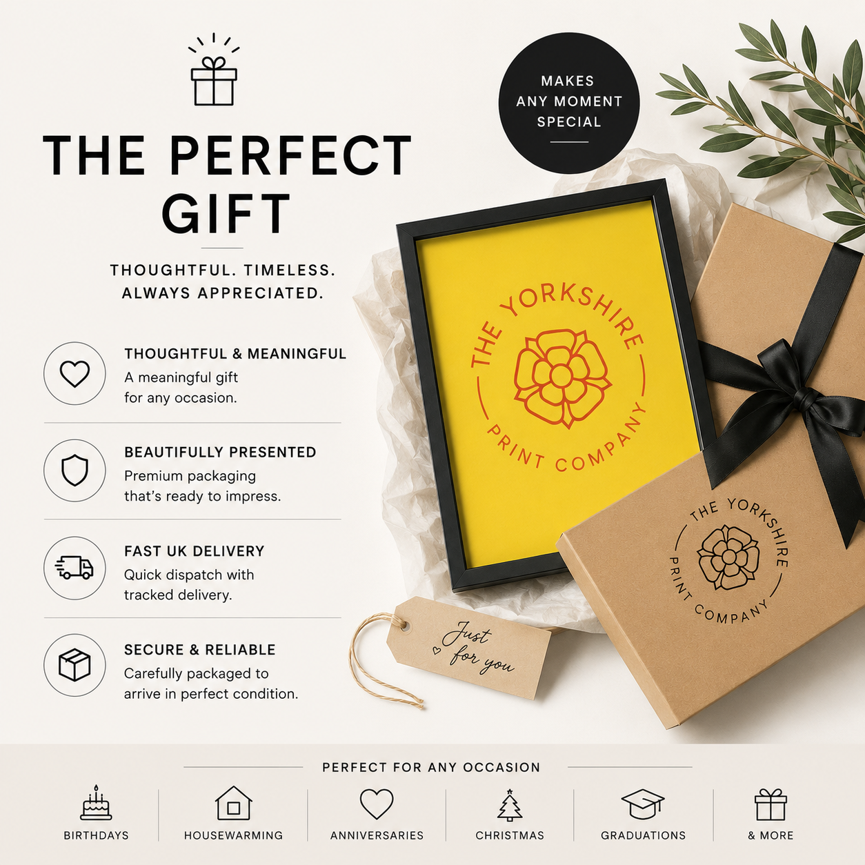 The perfect gift: thoughtful, beautifully presented, fast UK delivery and secure packaging